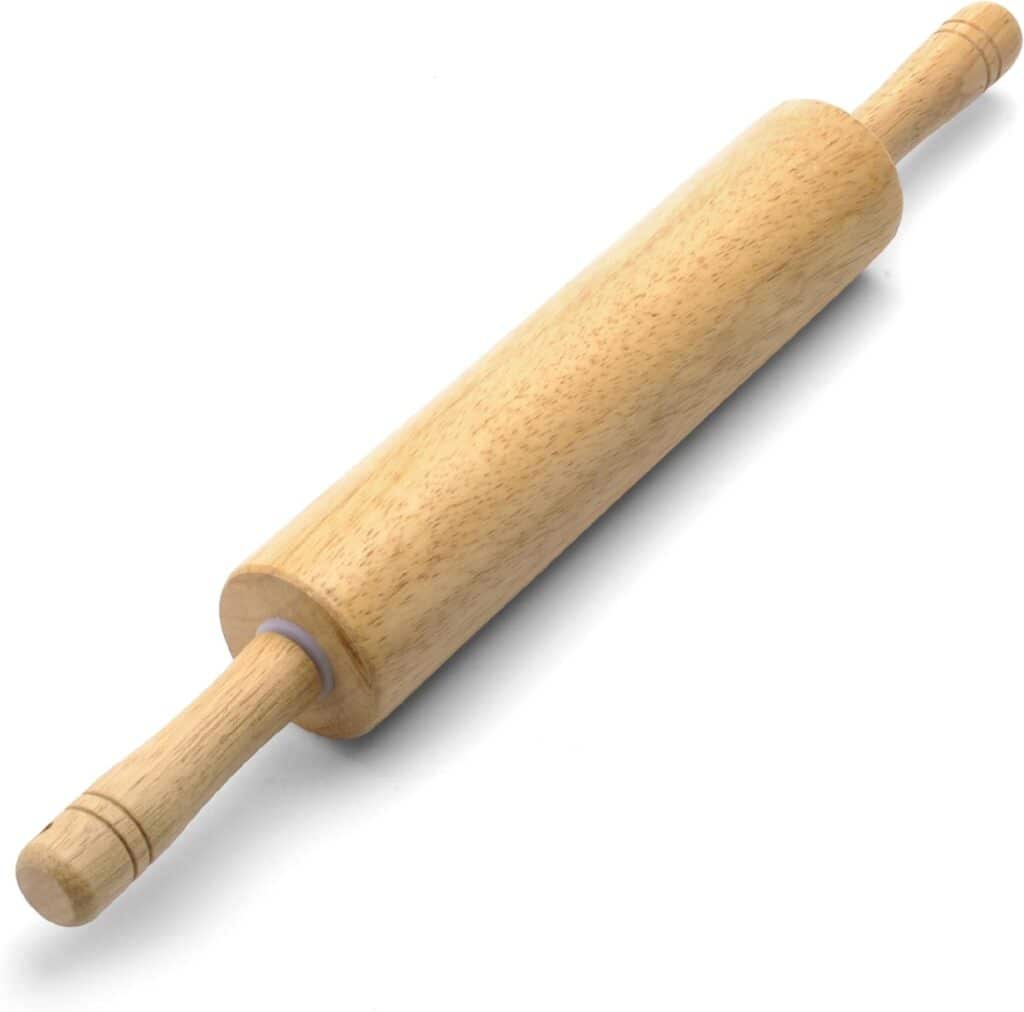a wooden rolling pin